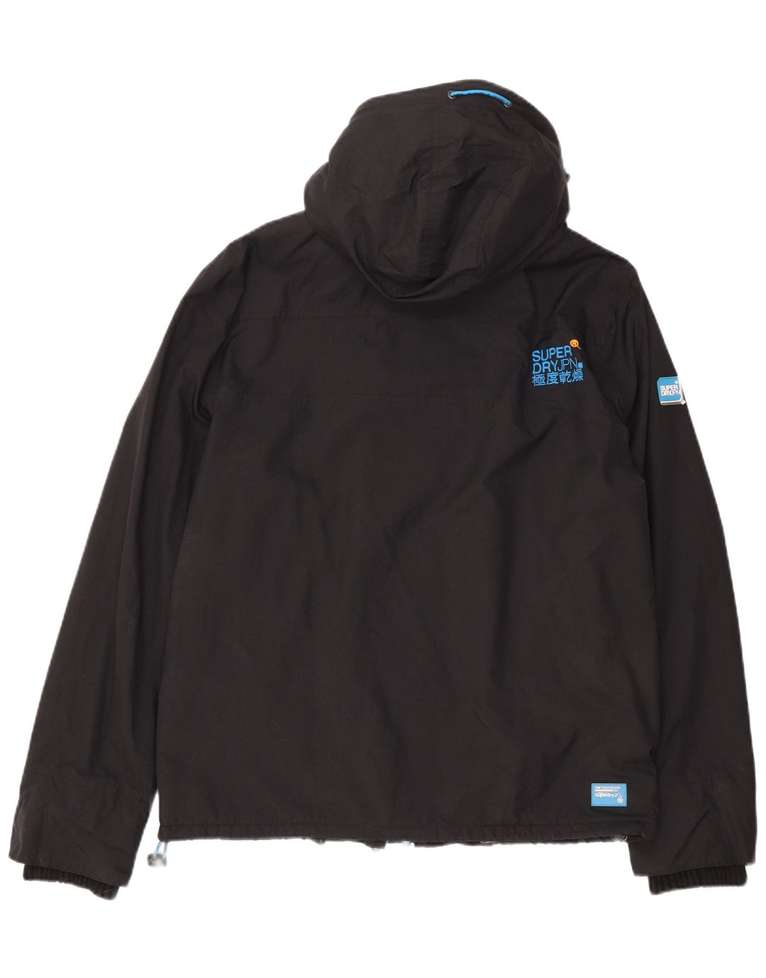 Superdry Windcheater vindjakke med hætte til mænd UK 42 XL sort nylon