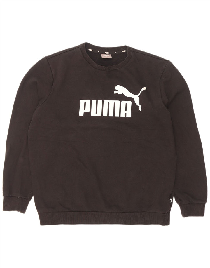 Puma Herre Grafisk Sweatshirt Jumper Medium Sort Bomuld