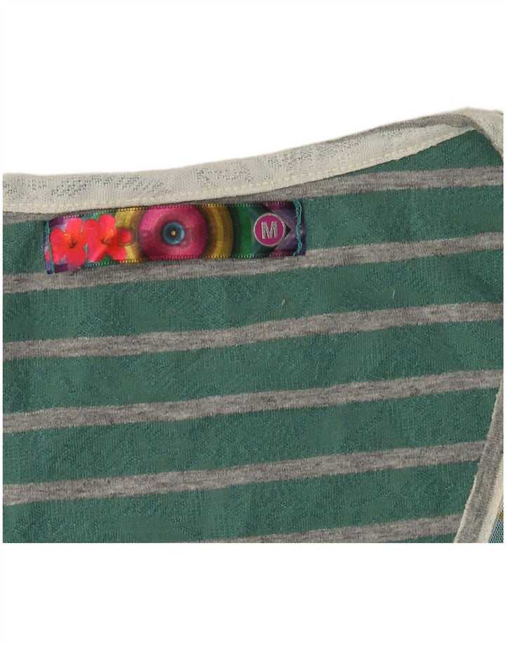 DESIGUAL Grafisk T-shirt top til kvinder UK 12 Medium Green Floral