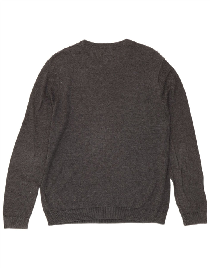 Marks & Spencer Herre sweater med rund hals, stor grå akryl