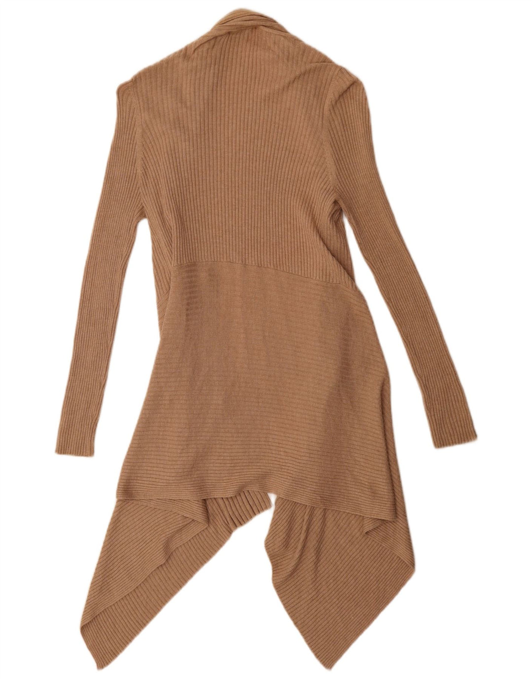 Marks & Spencer Dame Asymmetrisk Cardigan Sweater UK 12 Medium Brun