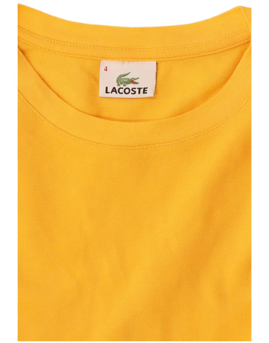 Lacoste Herre T-Shirt Top Størrelse 4 Medium Gul Bomuld