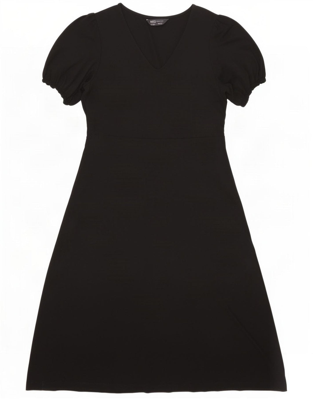 Marks & Spencer Dame A-Line Kjole UK 12 Medium Sort Viscose