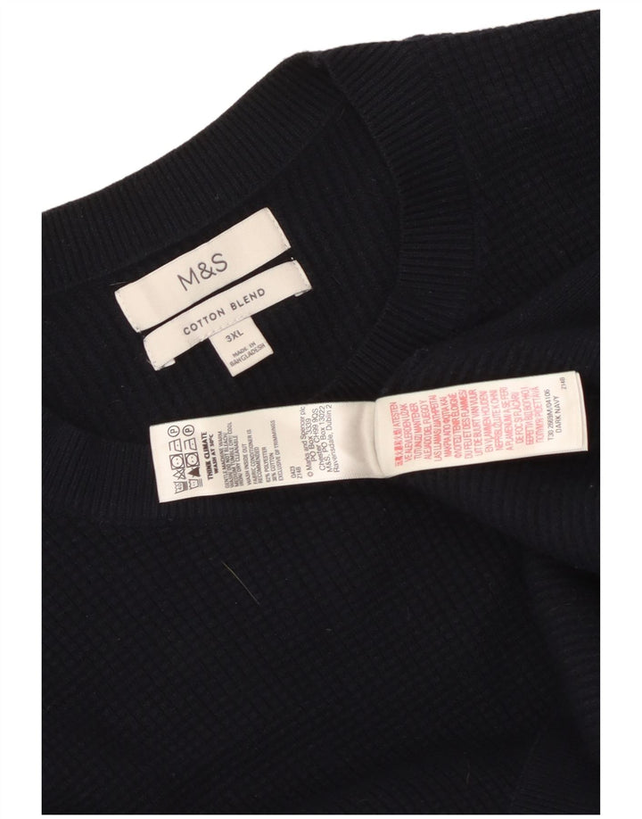 Marks & Spencer Herre sweater med rund hals 3XL marineblå polyester