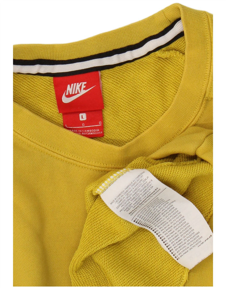 Nike Sweatshirt til mænd, stor gul bomuld