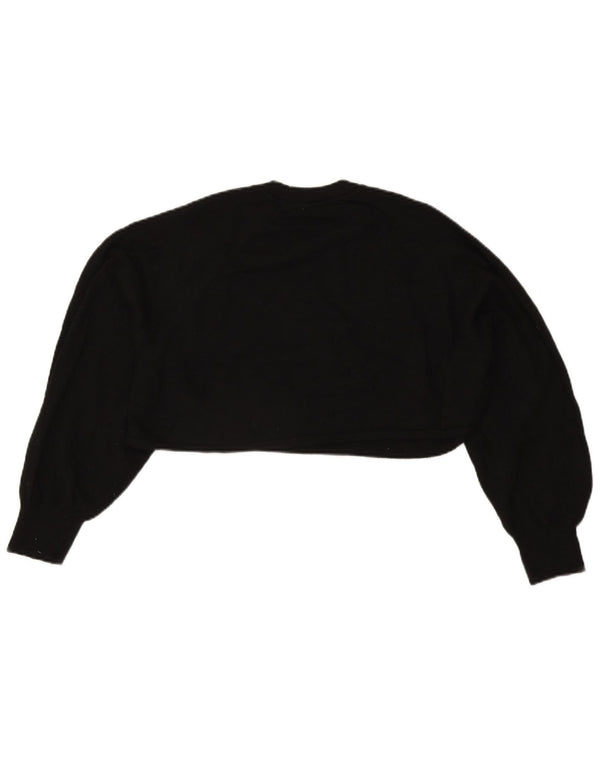 Zara Womens Crop Oversized bluse Top UK 14 Medium Black