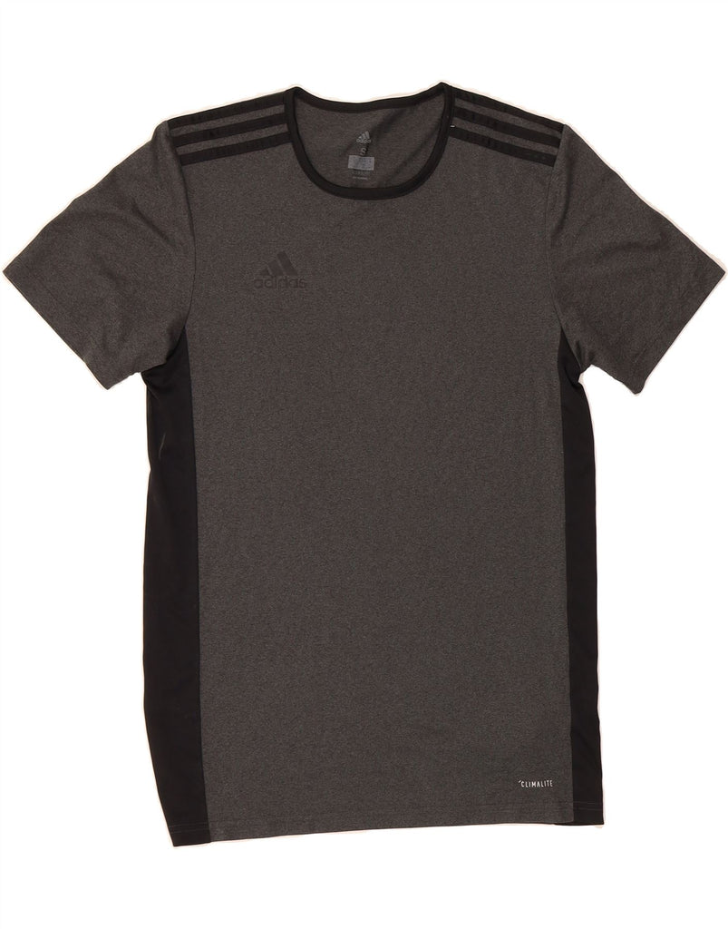 ADIDAS Mens Climalite T-Shirt Top Small Grey Colourblock Polyester Vintage Adidas and Second-Hand Adidas from Messina Hembry 