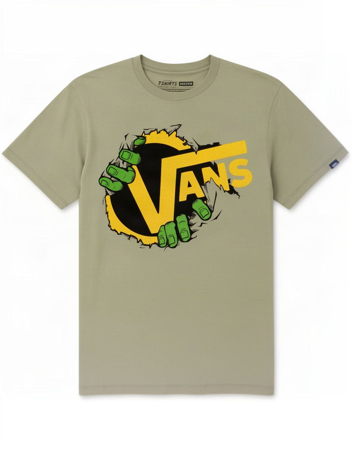 Vans Herre Grafisk T-Shirt Top Lille Grå Bomuld