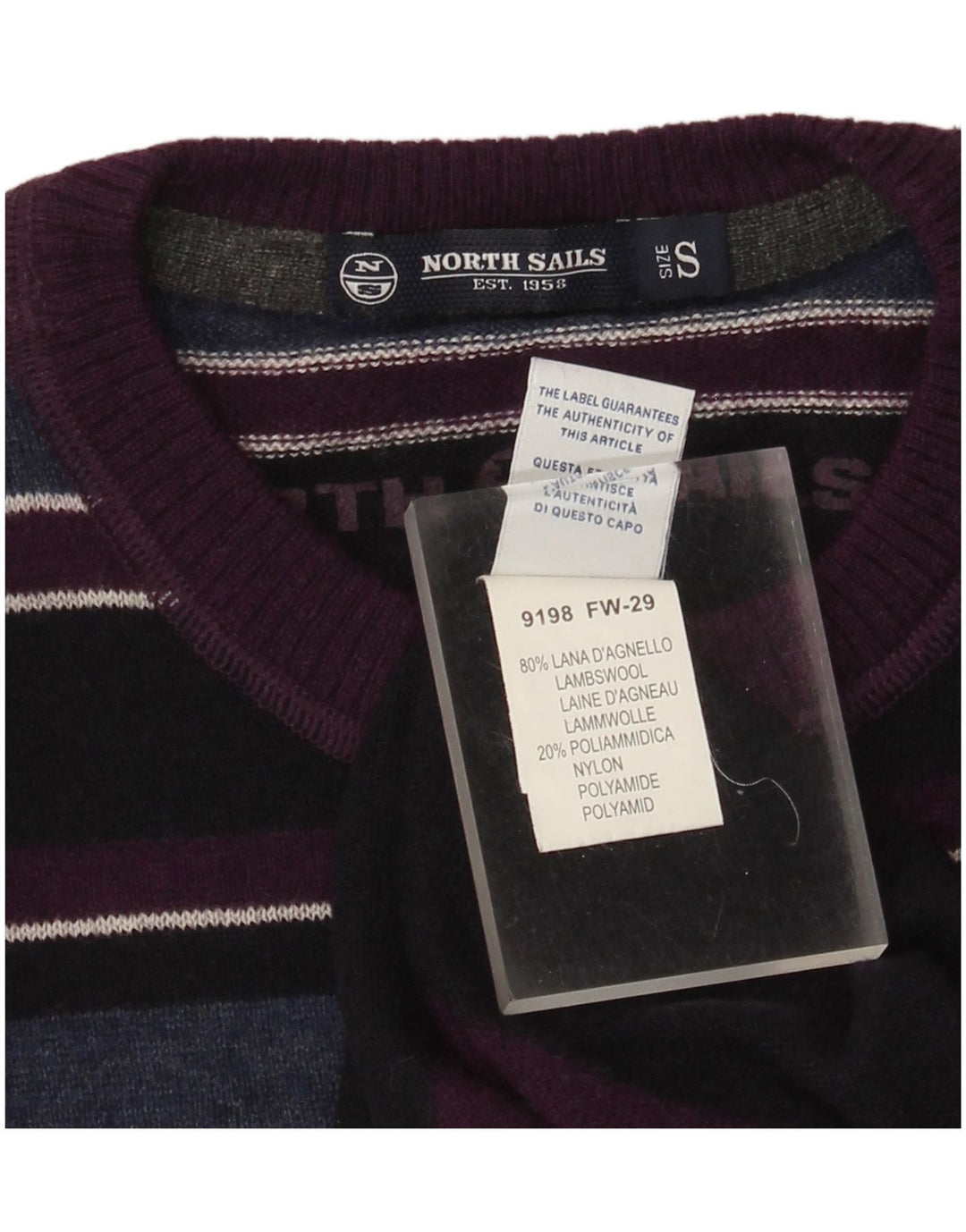 North Sails Herre Crew Neck Jumper Sweater Lille flerfarvet stribet uld