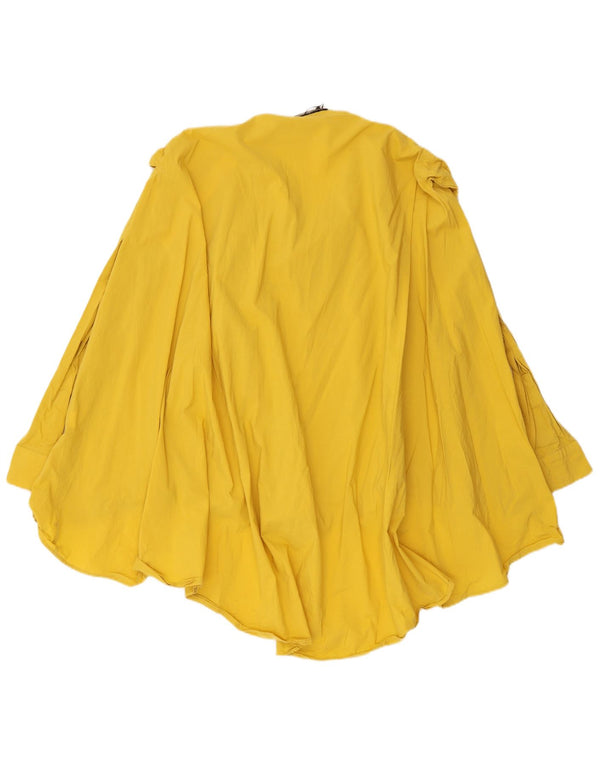 Zara Dame Langærmet Oversized Asymmetrisk Kjole UK 10 Lille Gul