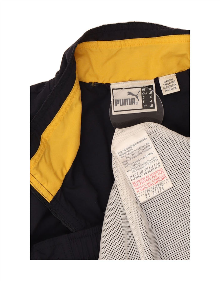 PUMA Mens Tracksuit Top Jacket Medium Navy Blue Colourblock Nylon Vintage Puma and Second-Hand Puma from Messina Hembry 