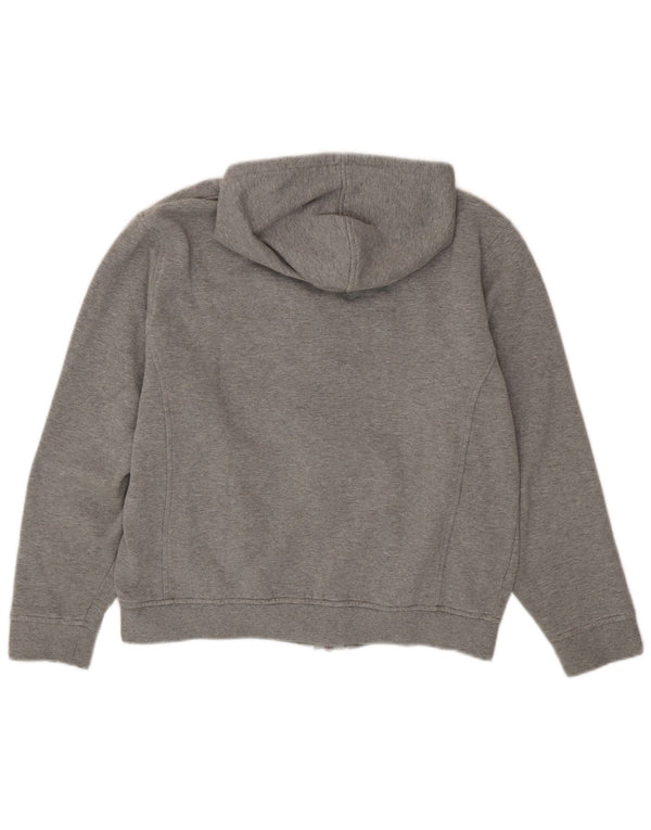 Fila Womens Graphic Zip Hoodie Sweater UK 16 Large Grey Flecked Cotton