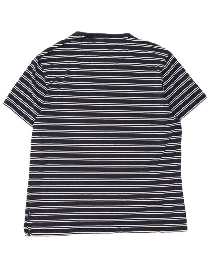 Barbour Herre T-shirt Top Stor marineblå stribet bomuld