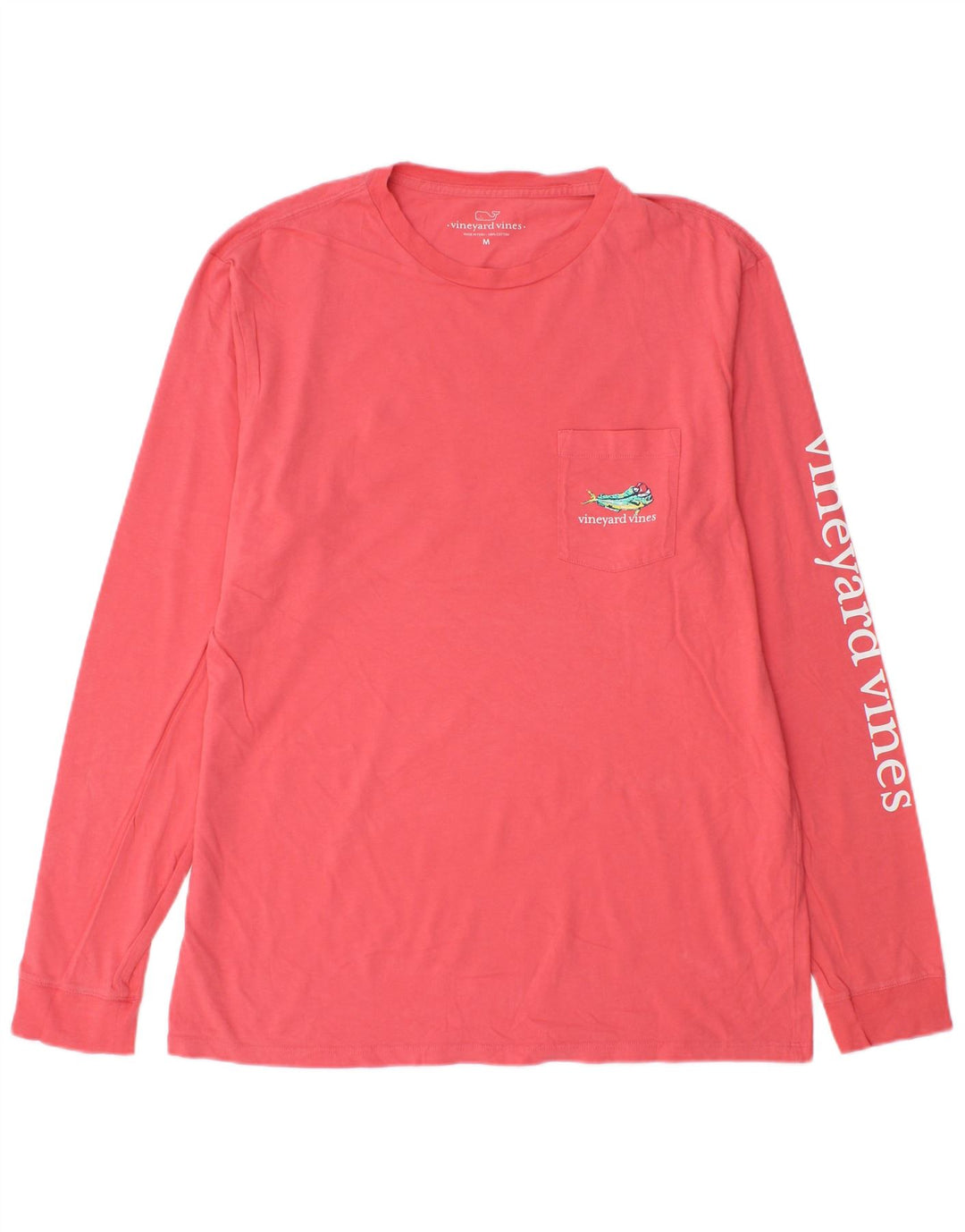 Vineyard Vines Herre Grafisk Top Langærmet Medium Pink Bomuld