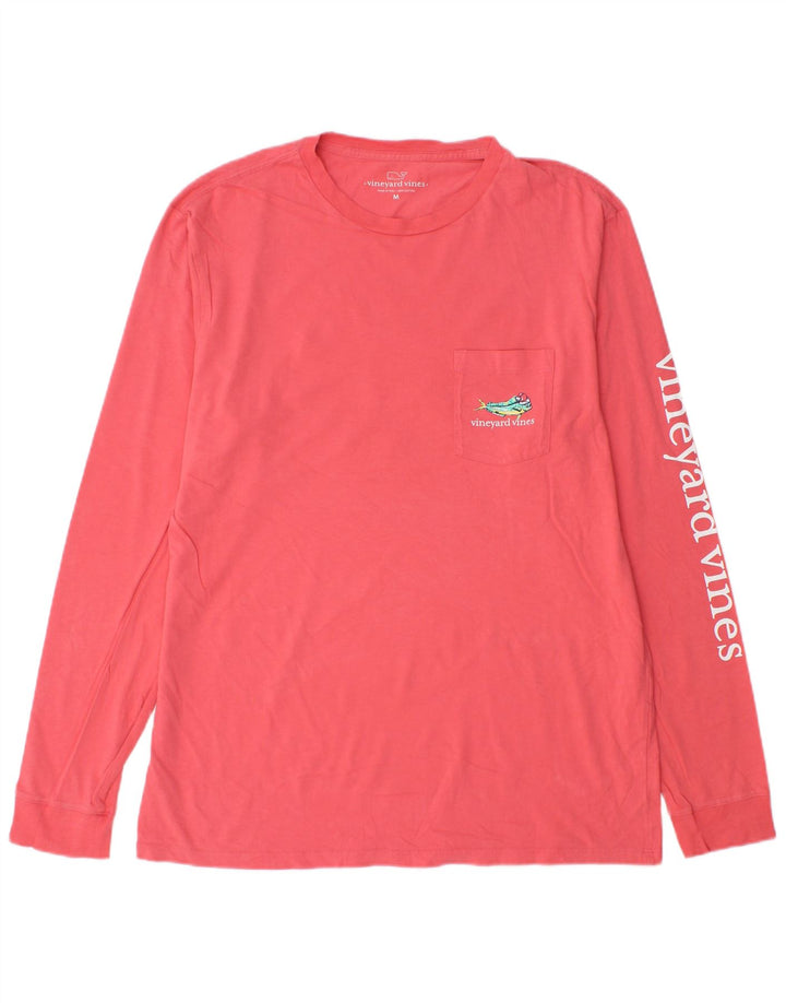 Vineyard Vines Herre Grafisk Top Langærmet Medium Pink Bomuld