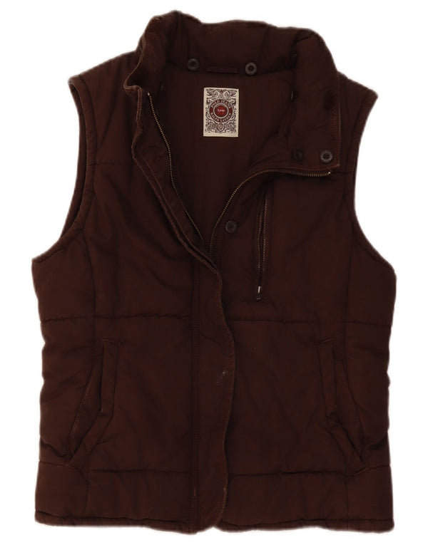 Polo Ralph Lauren Womens Padded Gilet UK 16 Large Brown Cotton