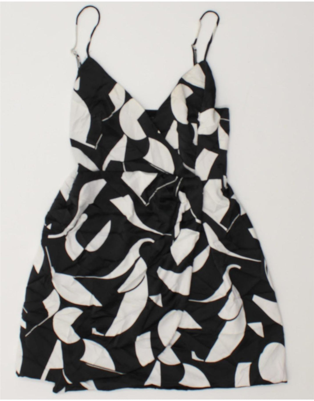 Zara Dame Mini Sundress UK 8 Small Black Geometric