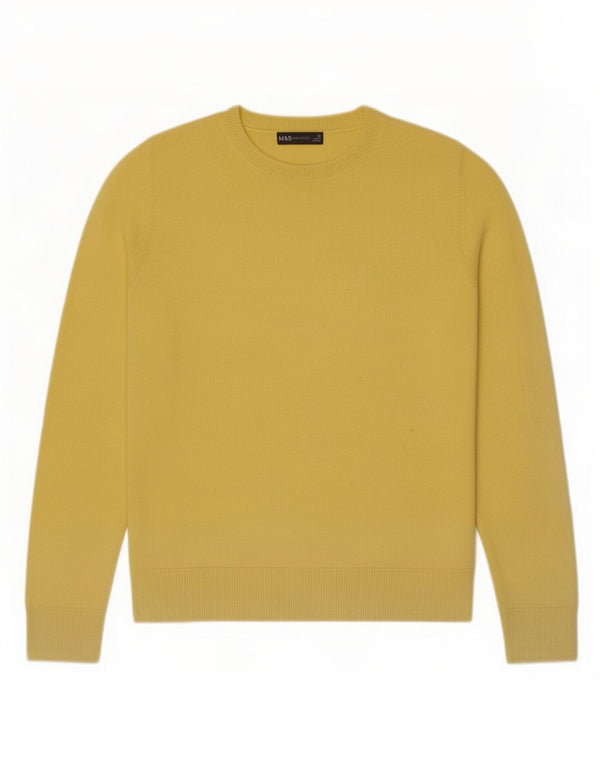 Marks & Spencer Dame Boat Neck Jumper Sweater UK 10 Small Yellow