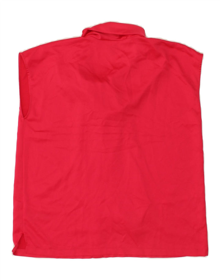 VINTAGE Womens Front Tie Blouse Top UK 14 Medium Red Polyester Vintage Vintage and Second-Hand Vintage from Messina Hembry 