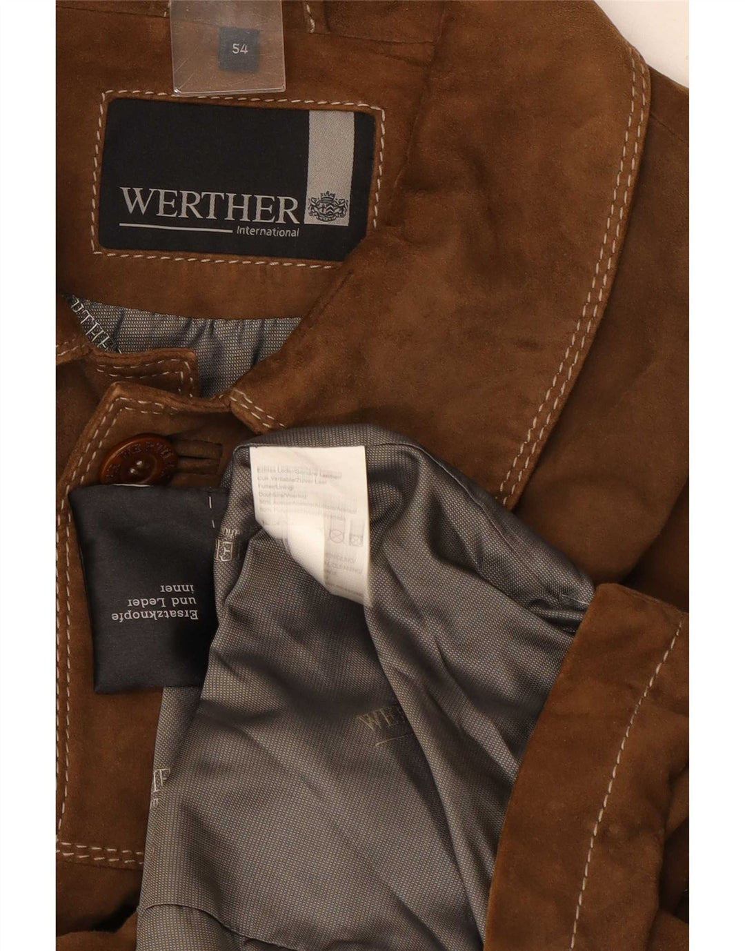 Werther Herre Ruskindsjakke IT 54 2XL Brunt Læder