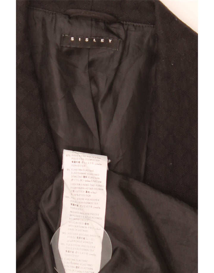 Sisley Womens Longline ærmeløs blazerjakke UK 12 Medium Black