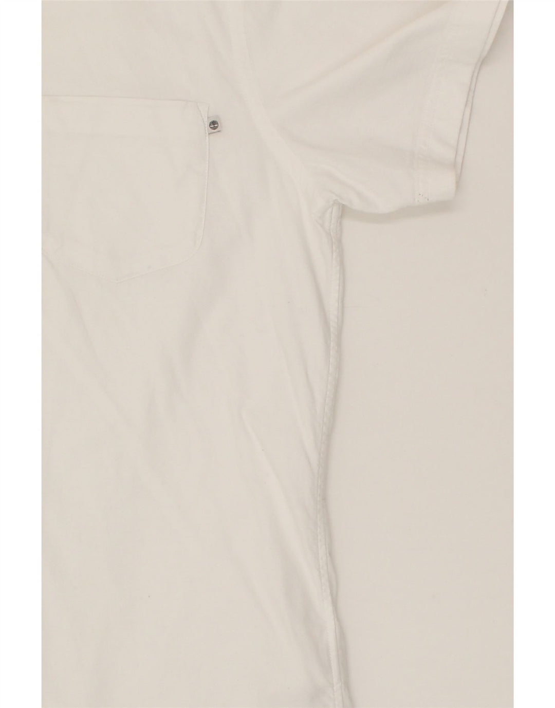 TIMBERLAND Mens Short Sleeve Shirt Medium White Cotton Vintage Timberland and Second-Hand Timberland from Messina Hembry 