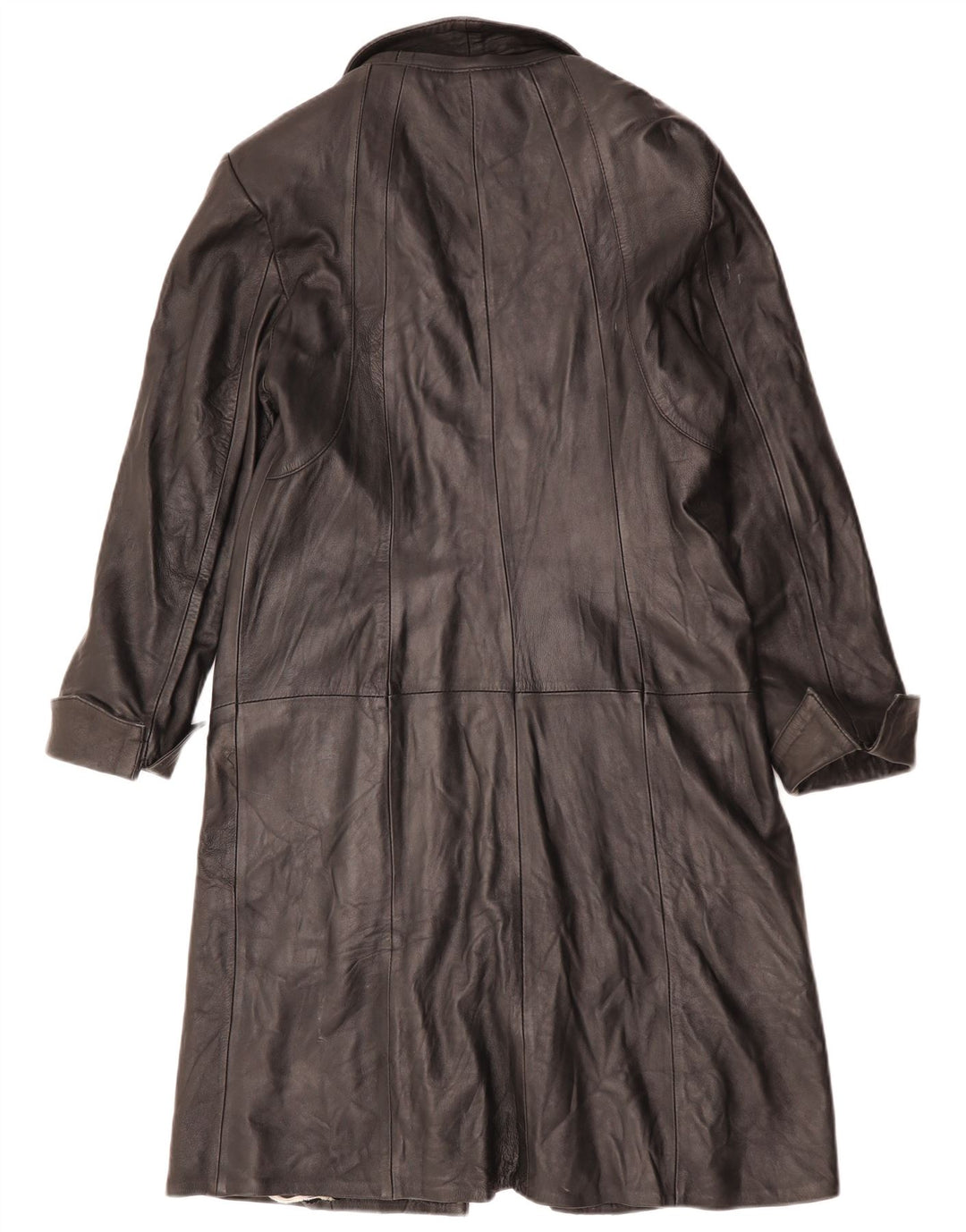 Vintage læderfrakke til kvinder UK 12 medium sort læder