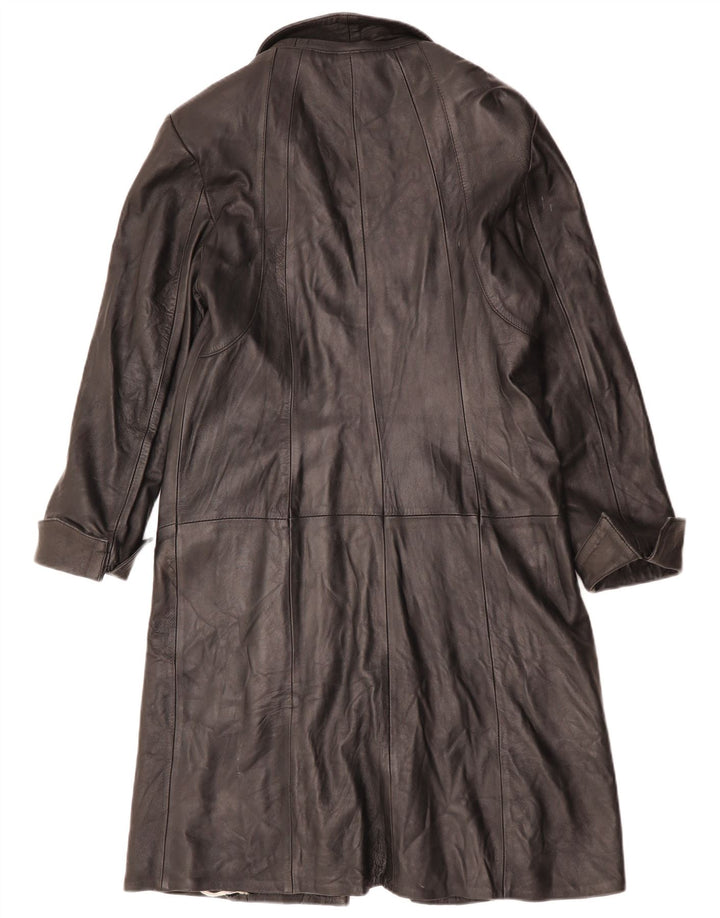 Vintage læderfrakke til kvinder UK 12 medium sort læder