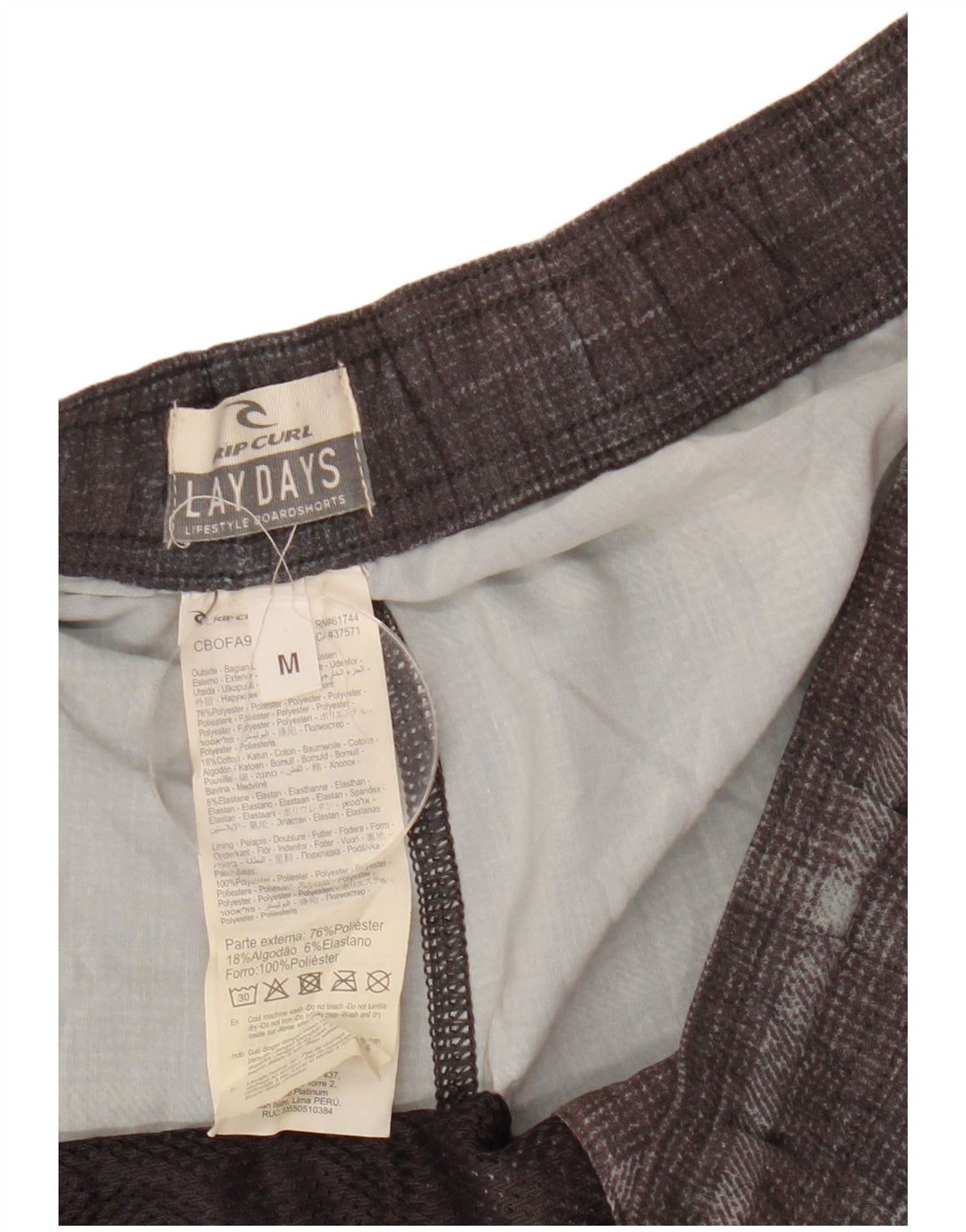 Rip Curl Badeshorts til mænd mellemgrå ternet polyester