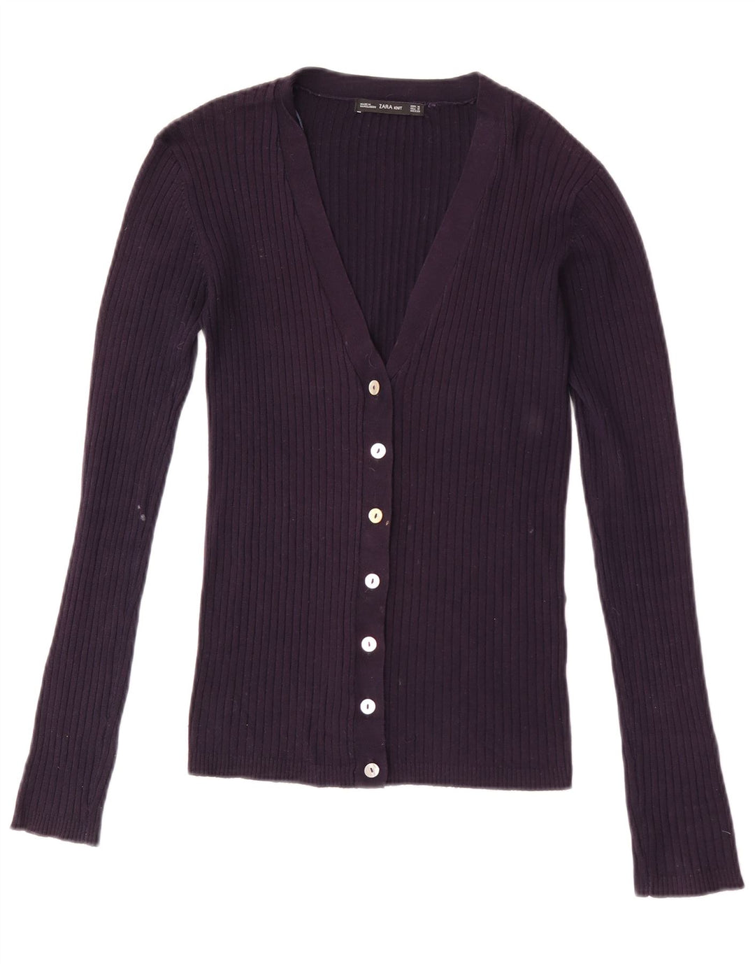 Zara Dame Cardigan Sweater UK 12 Medium Purple