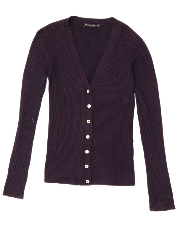 Zara Dame Cardigan Sweater UK 12 Medium Purple