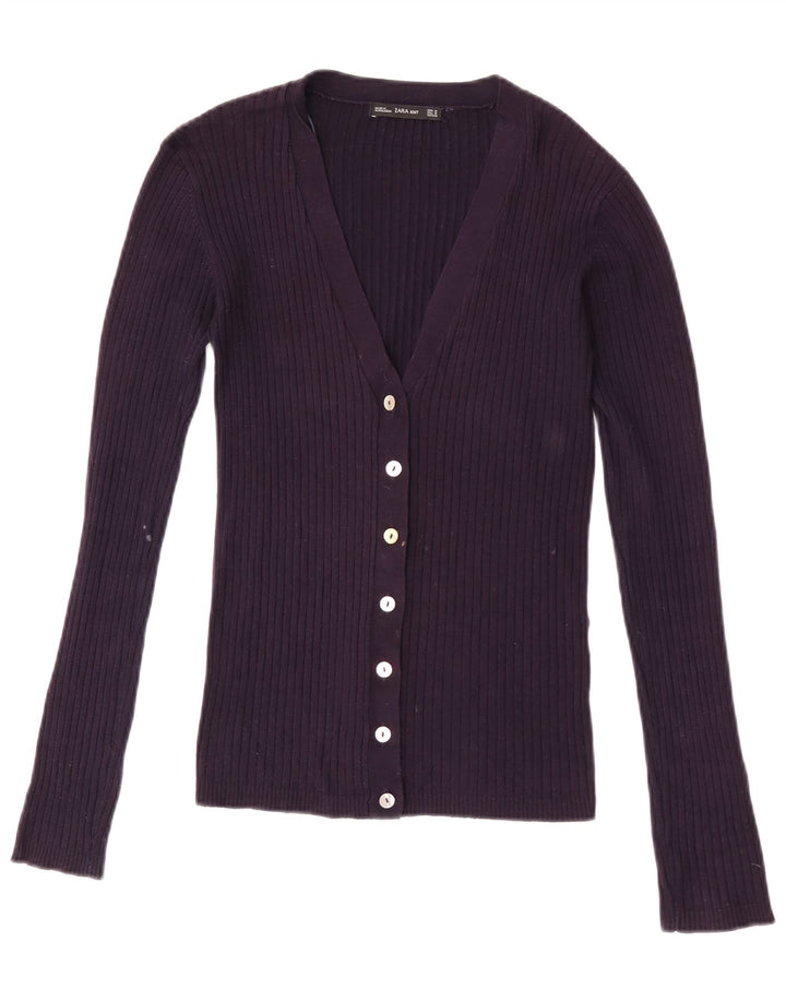 Zara Dame Cardigan Sweater UK 12 Medium Purple