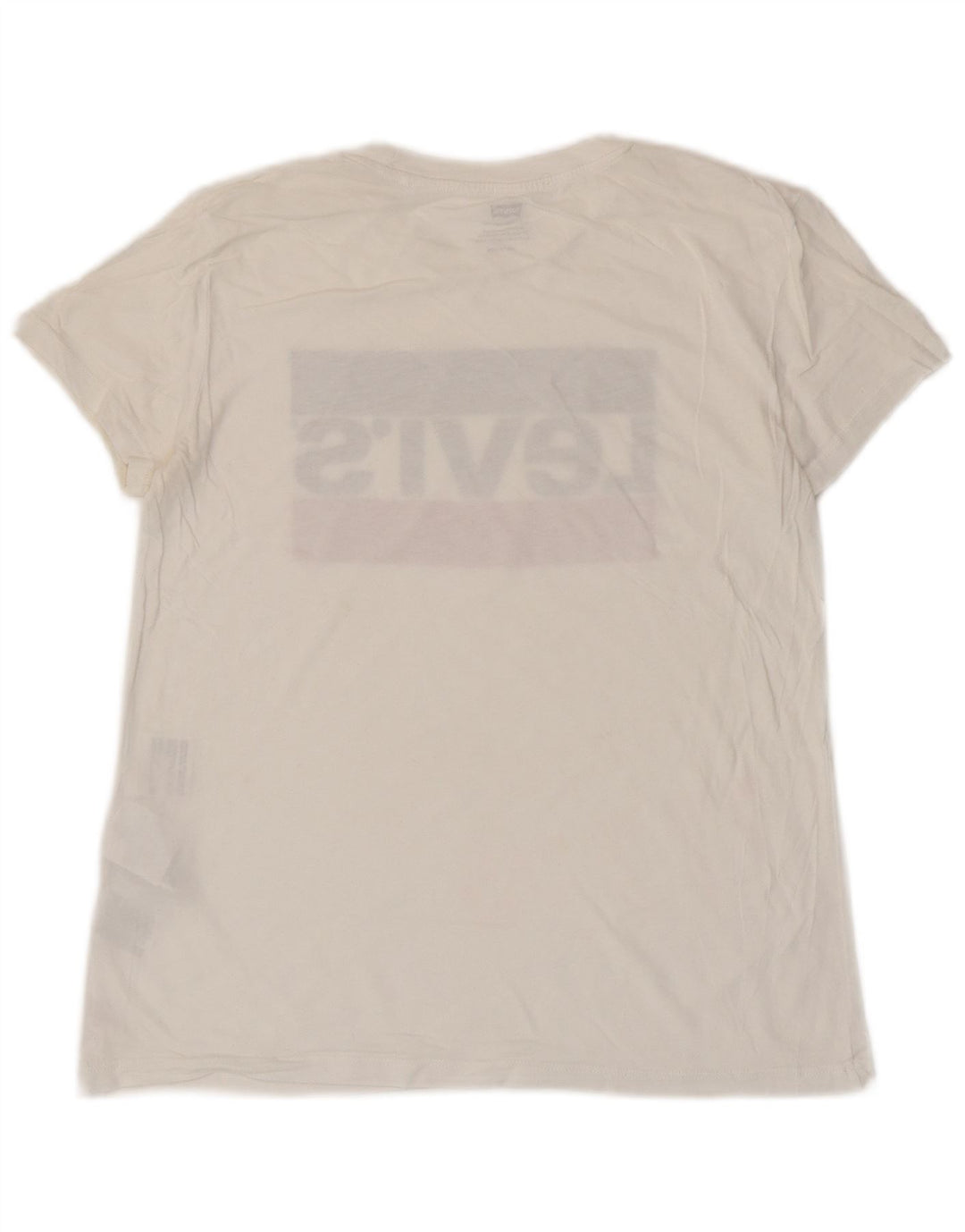 LEVI'S Kvinder Oversized grafisk T-shirt Top UK 6 XS Hvid Bomuld
