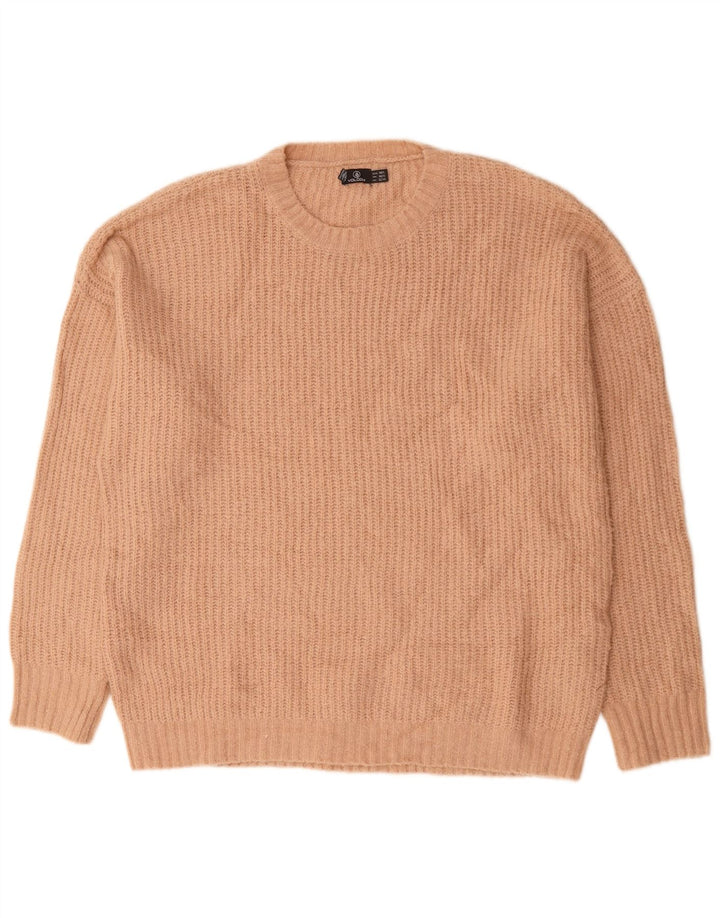 Volcom dame sweater med rund hals i overstørrelse UK 12/14 Medium Pink