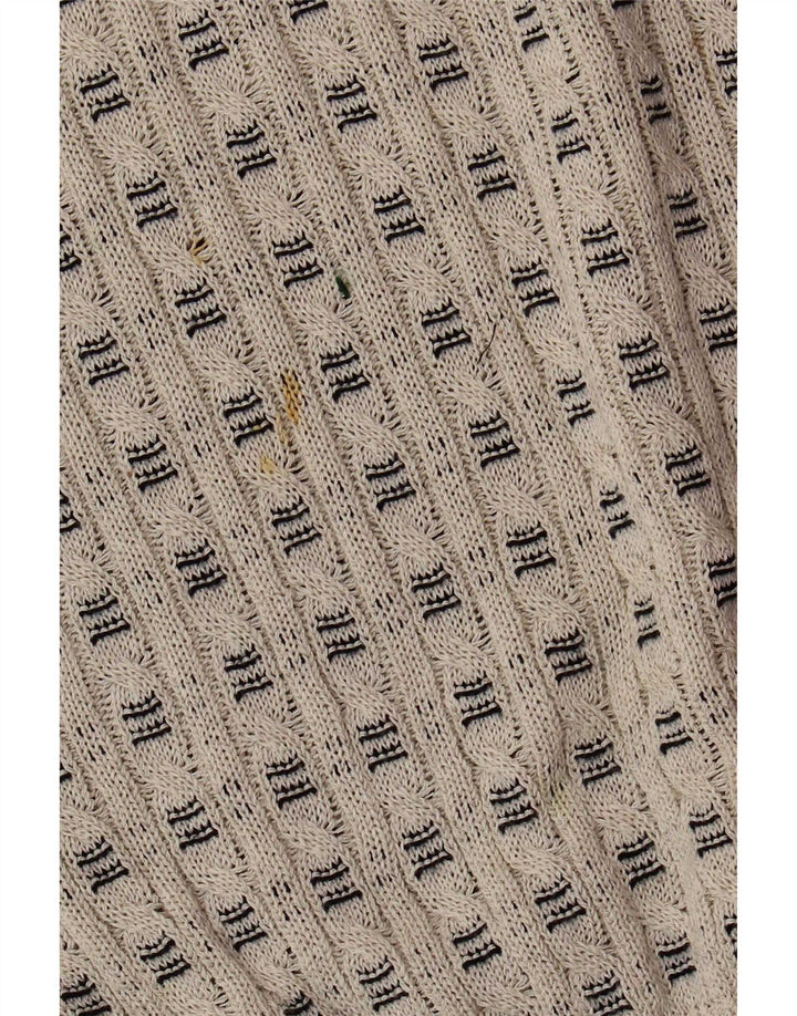Monello Herre V-hals sweater IT 52 Stor beige stribet bomuld