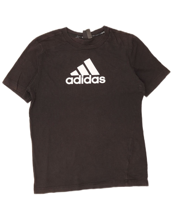 Adidas drenge grafisk t-shirt top 13-14 år sort bomuld