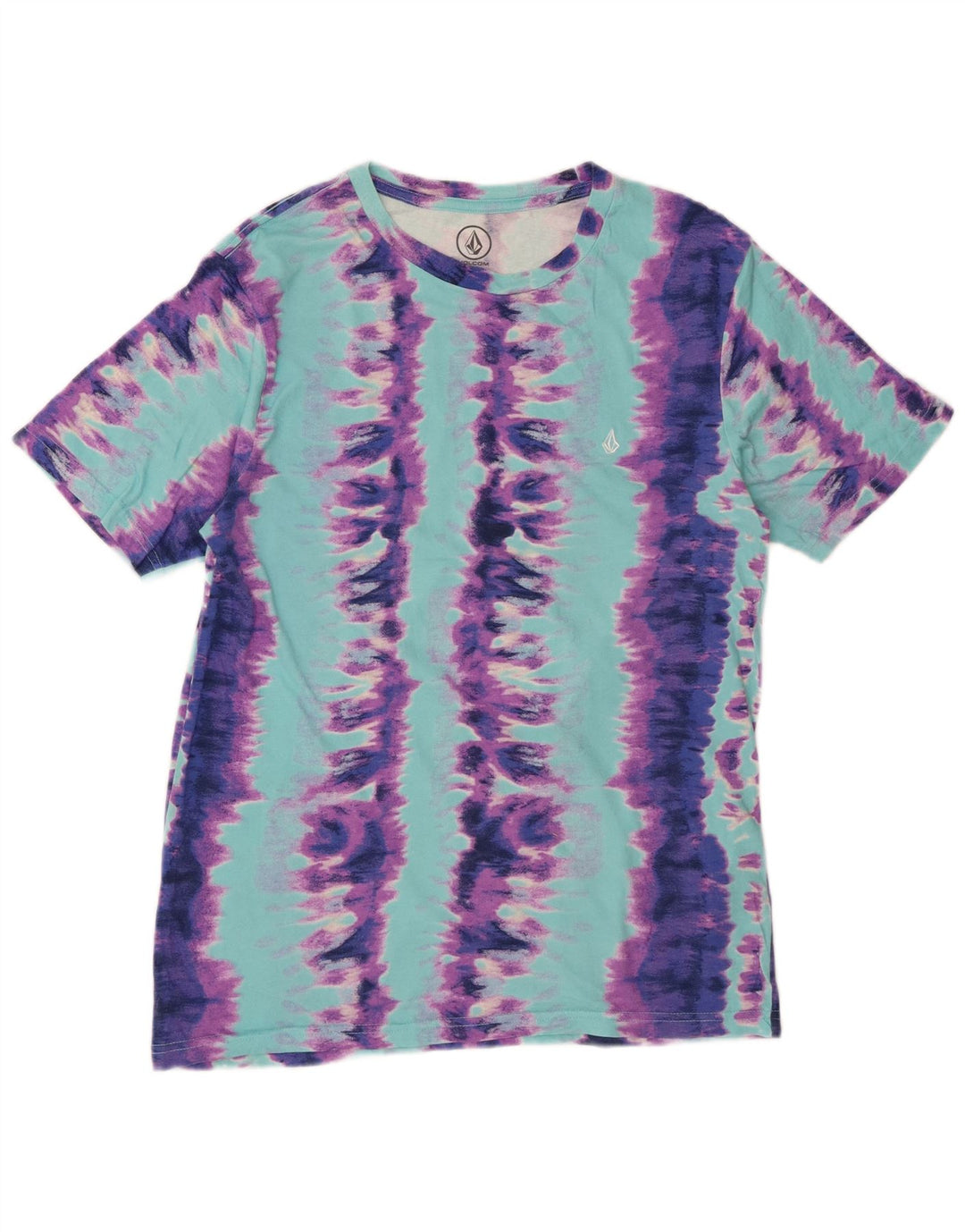 VOLCOM Herre T-shirt Top Lille flerfarvet Tie Dye Bomuld
