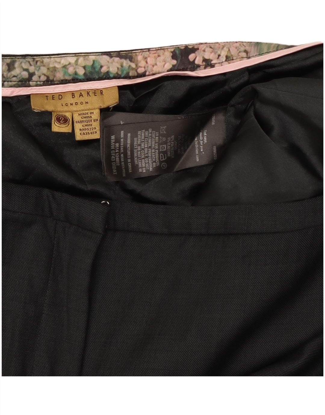 Ted Baker Dame Slim Suit Bukser Størrelse 2 Small W30 L28 Sort Uld