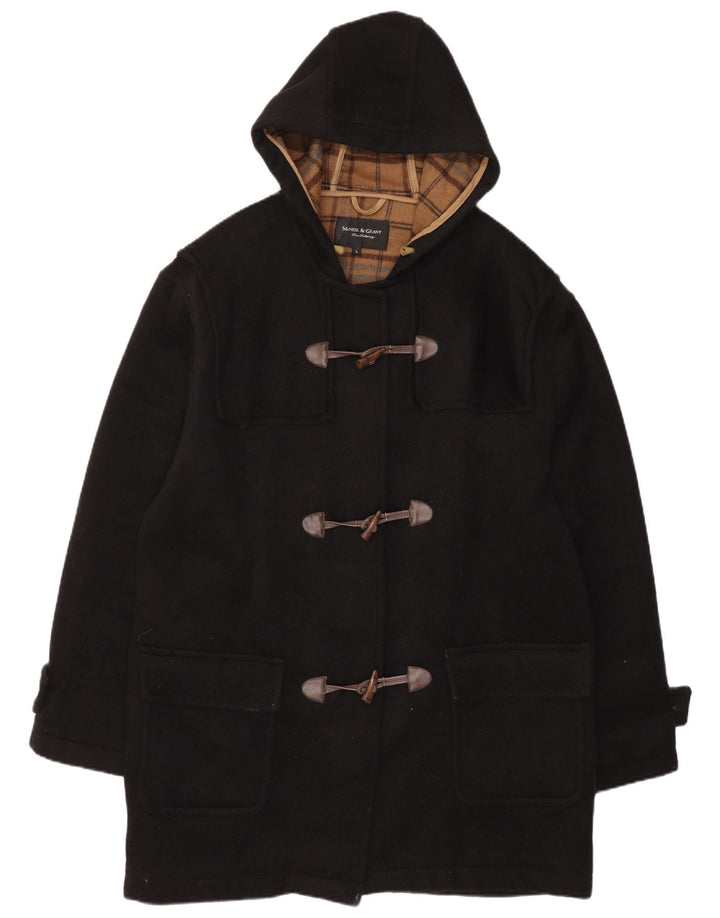 McNeil & Grant Dame Hooded Oversized Duffel Coat UK 16 Large Black Wool