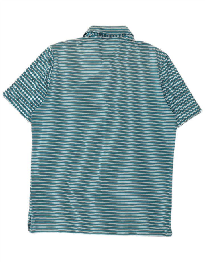 Adidas Poloskjorte til mænd, stor blå stribet polyester