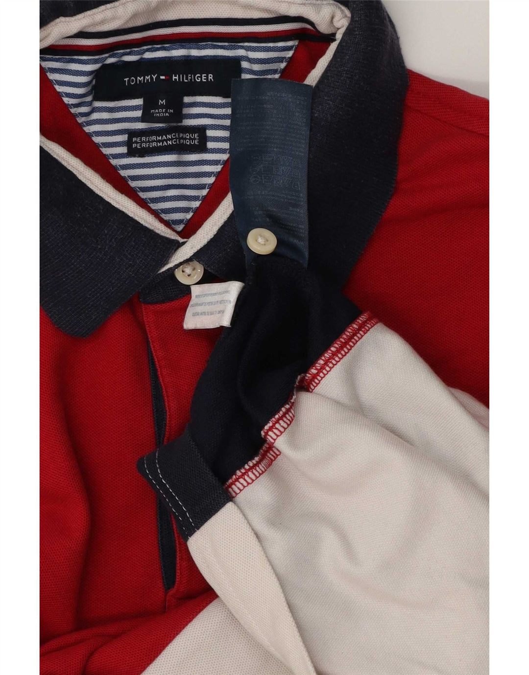 Tommy Hilfiger Herre poloshirt Medium Rød Colourblock Bomuld