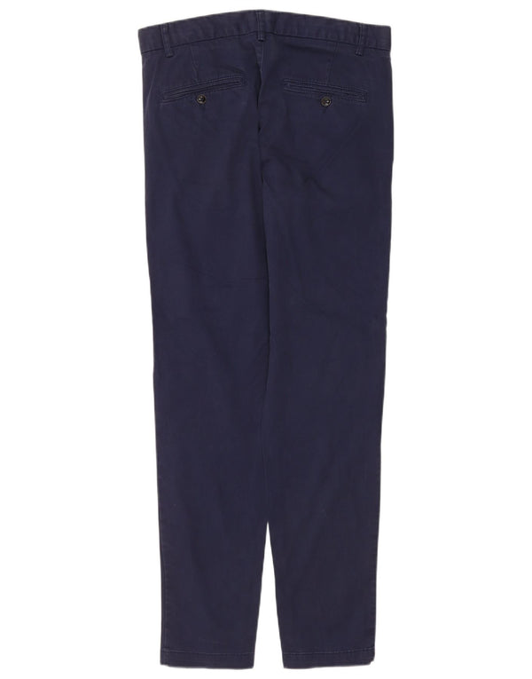 Benetton Dame Slim Chino Bukser IT 46 Large W32 L32 Marineblå Bomuld