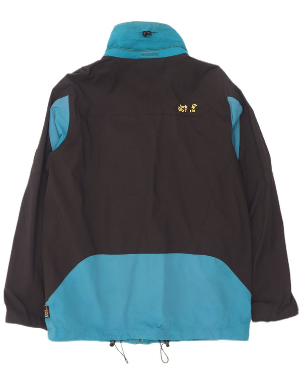 Jack Wolfskin Regnjakke til mænd UK 44/46 XL Blå Colourblock Polyamid