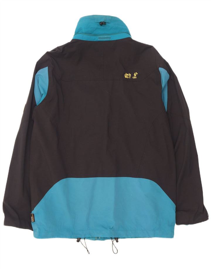 Jack Wolfskin Regnjakke til mænd UK 44/46 XL Blå Colourblock Polyamid