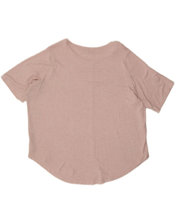 Marks & Spencer Dame Oversized T-Shirt Top UK 24 4XL Pink Flecked Viscose