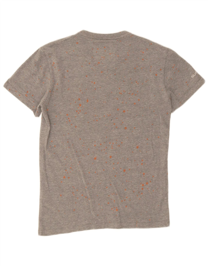 Superdry Grafisk T-shirt top til mænd, lille grå plettet bomuld