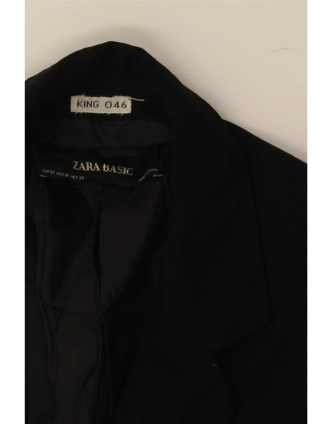 Zara Dame 1-knaps blazerjakke EU 42 Large Sort