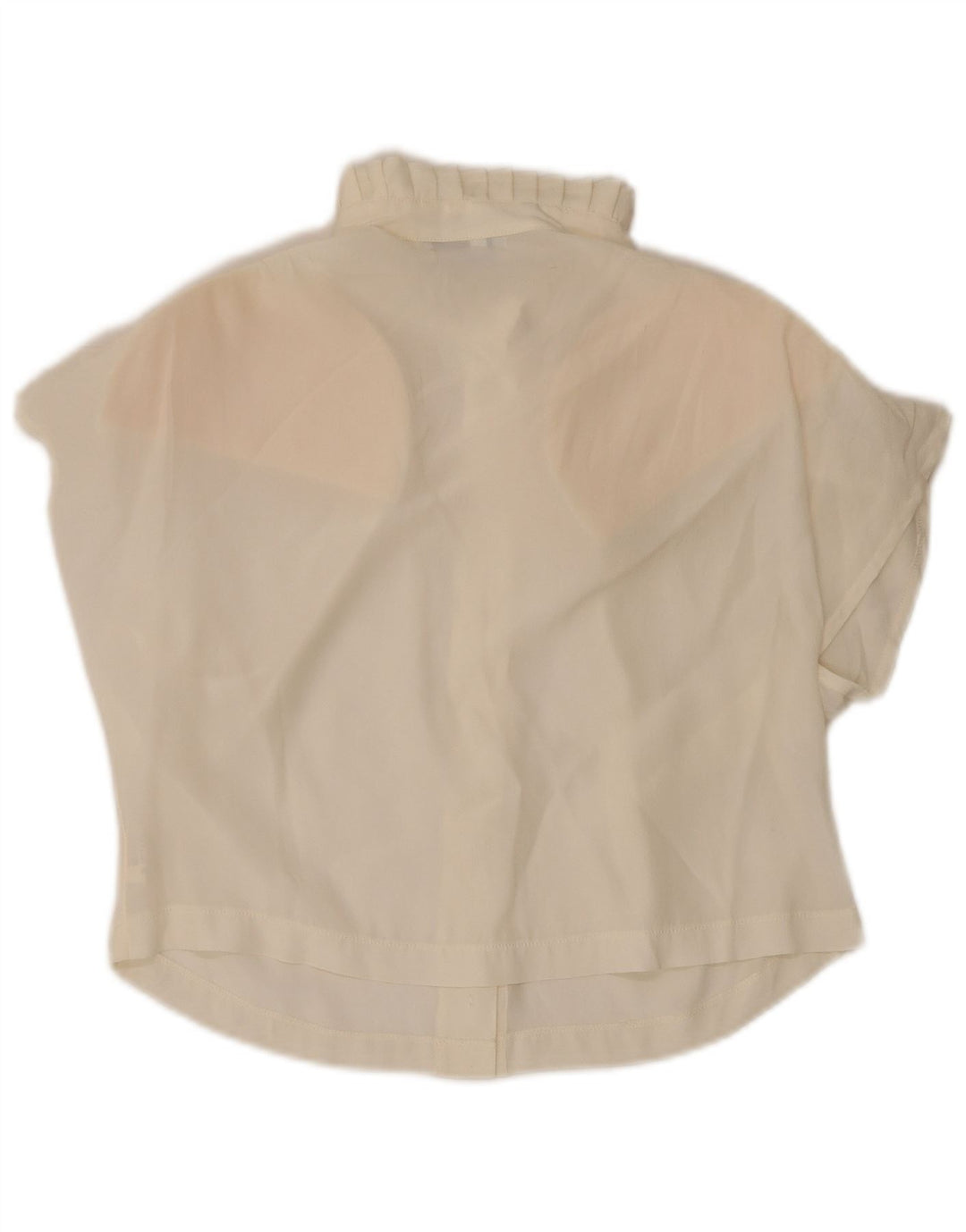 Vintage Womens Crop kortærmet skjortebluse IT 44 Medium Off White