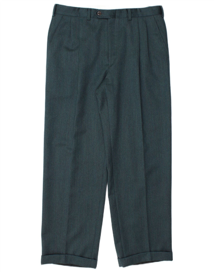 ANGELICO Herre dobbeltradet 2-delt jakkesæt IT 50 Large W34 L30 Grøn