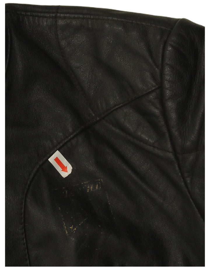 Harro Womens Crop Læder Racer-jakke EU 42 Stor sort læder